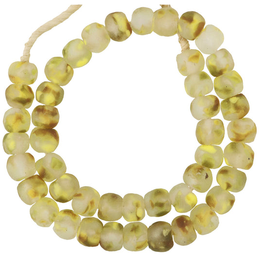Translucent Krobo Glass Beads - African Trade Beads From Ghana - enhanced texture view