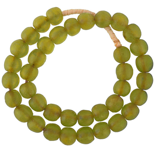 Translucent Krobo Glass Beads - 22.5" African Handmade Art
