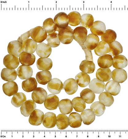 Translucent Krobo Glass Trade Beads - Handmade In Ghana - close-up