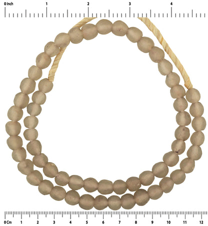 Handmade 9Mm Recycled Bottles Glass Beads - Ghana Trade Beads - close-up