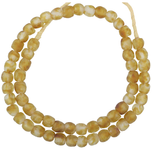 Translucent Krobo Glass Beads - 10Mm Handmade In Ghana