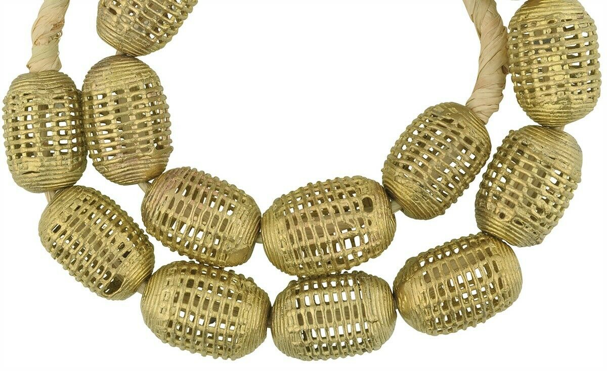 Large Handmade African Brass Beads From Ghana - alternate view