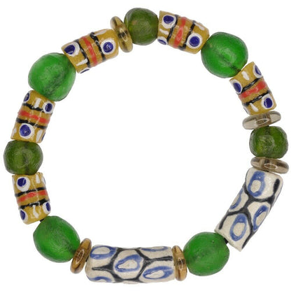Handmade African Beaded Bracelet - Ghanaian Glass Beads