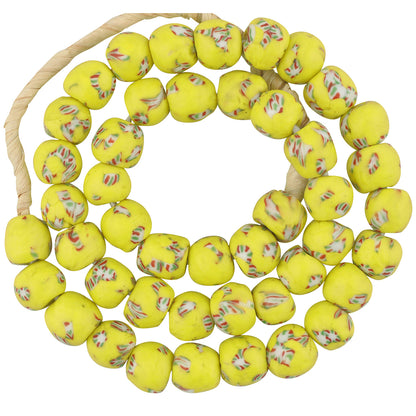 Handmade Ghana Fused Recycled Glass Trade Beads - 12-13Mm