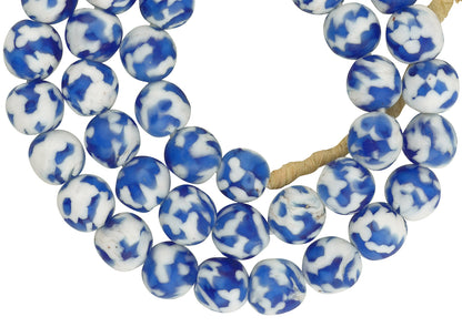 Handmade Ghana Recycled Glass Beads - African Trade Beads - close-up