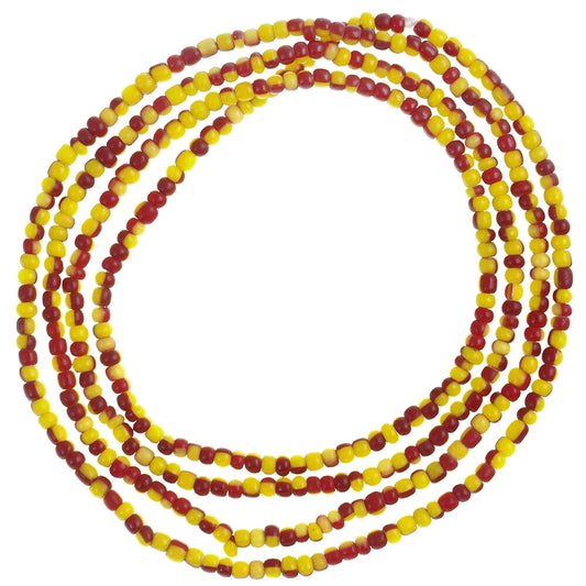 Old Tiny 2 mm Venetian Drawn Seed Glass Trade Beads Strand – Excellent Condition