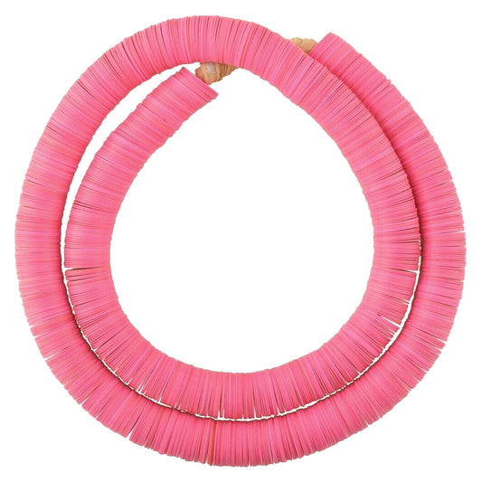 Old Pink Bohemian Czech Vulcanic Disk Glass African Trade Beads