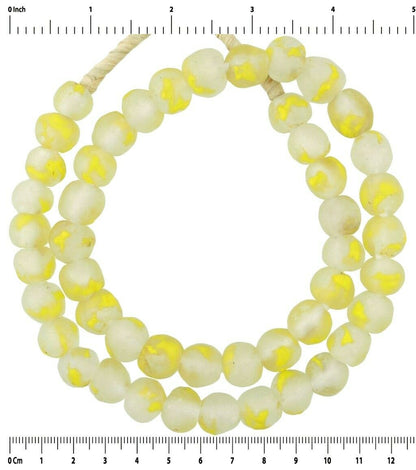 Translucent African Trade Beads - Krobo Recycled Glass Beads - close-up
