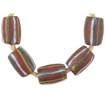 Rare Antique Striped Venetian Lampwork Glass Trade Beads