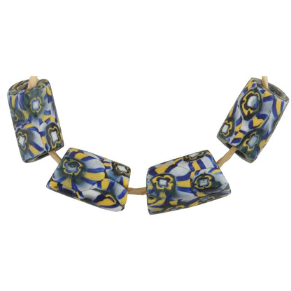 Rare Antique Venetian Millefiori Trade Beads - African Mosaic Glass - zoomed-in detail