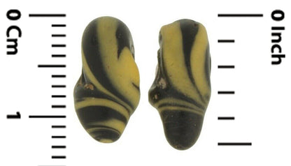 Antique Venetian Snail Trail Lampwork Glass Trade Beads - close-up