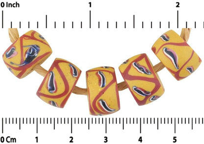 Antique Yellow Venetian Lampwork Trade Beads 13X8Mm - African Trade - alternate view