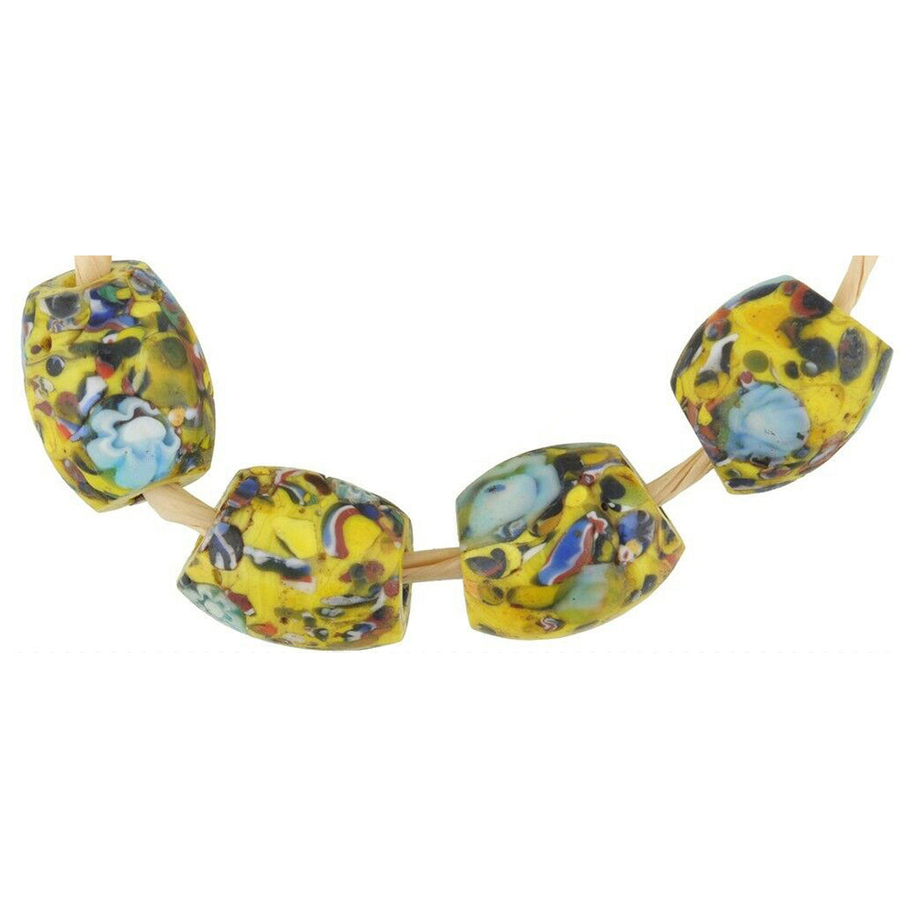 Antique Oval Venetian Mosaic African Trade Beads, 13-14Mm