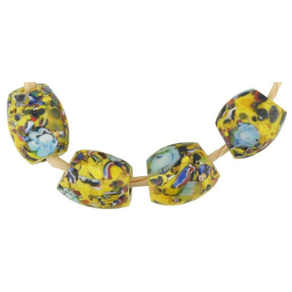Antique Oval Venetian Mosaic African Trade Beads, 13-14Mm