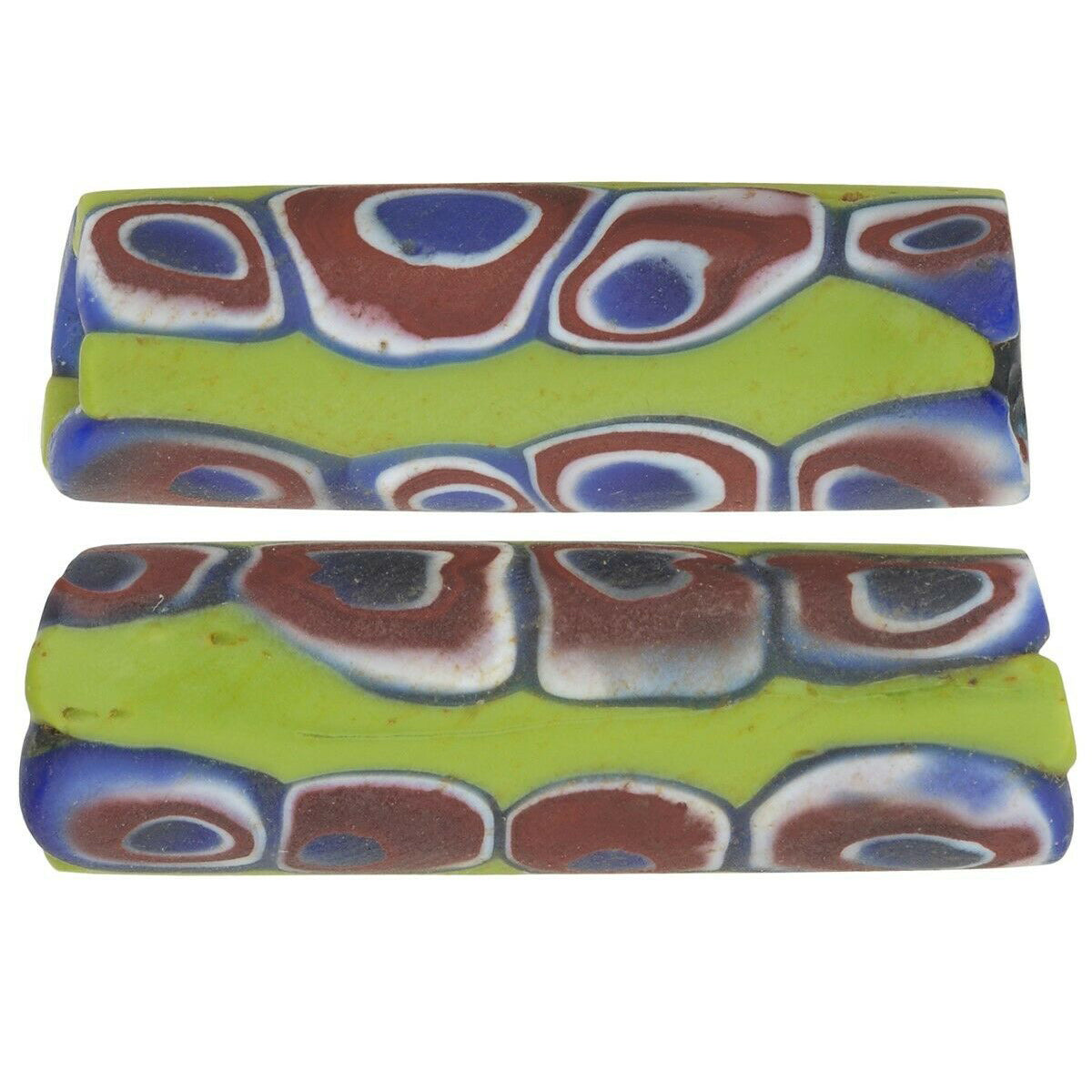 Antique Venetian Millefiori Glass Beads Old African Trade Mosaic