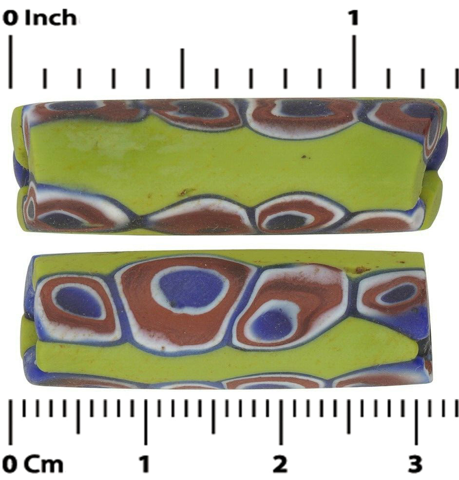 Antique Venetian Millefiori Glass Beads Old African Trade Mosaic - alternate view