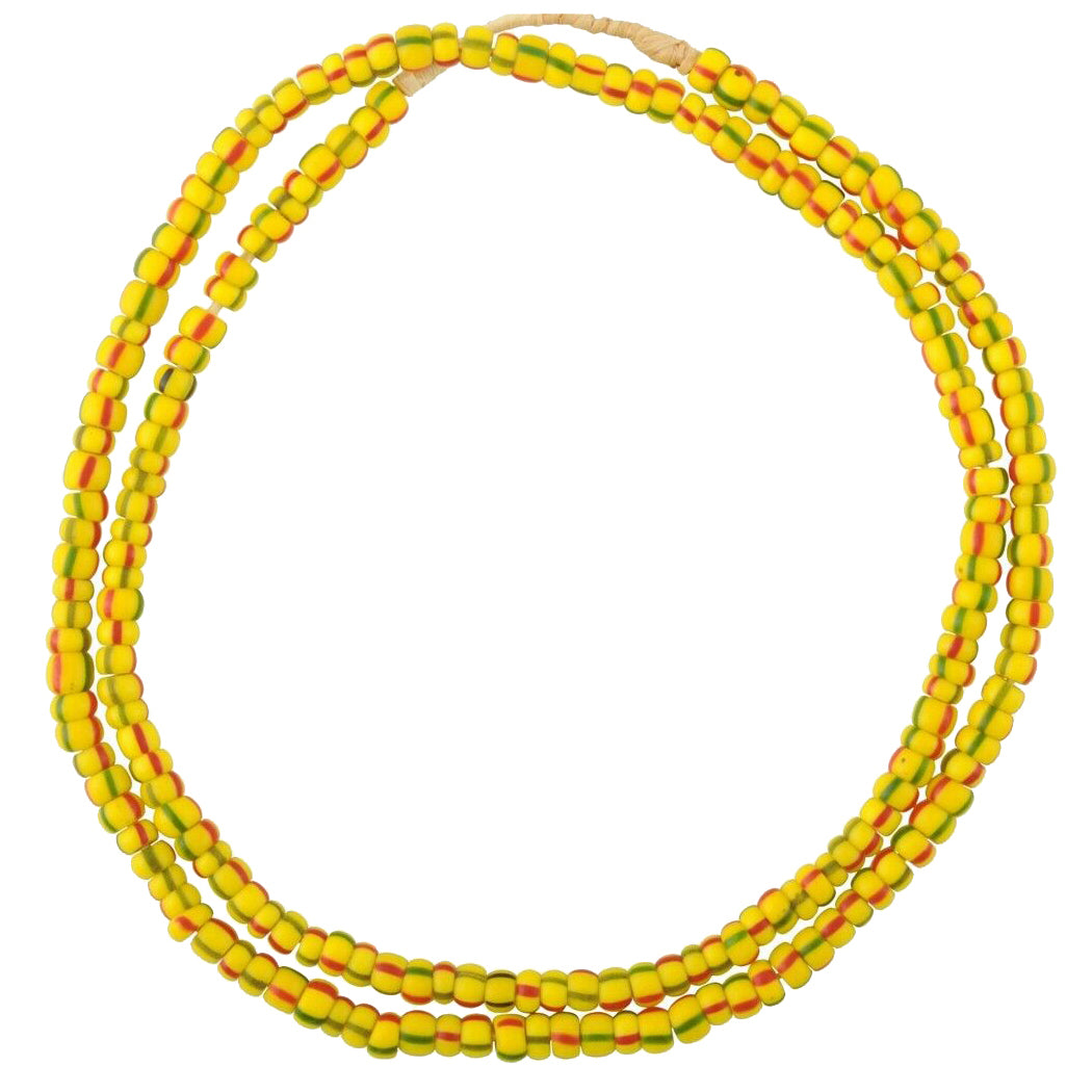 Ventian White Striped Seed Beads 4–5 mm • 24.5″ Antique Strand