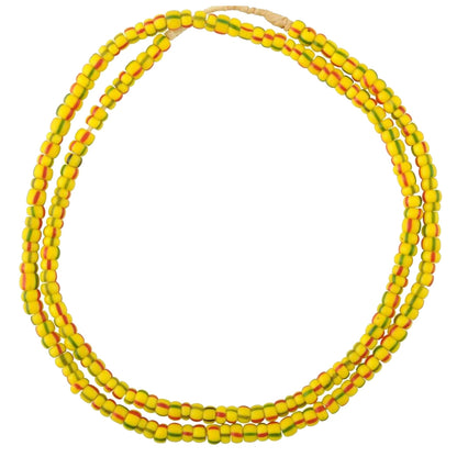 Ventian White Striped Seed Beads 4–5 mm • 24.5″ Antique Strand