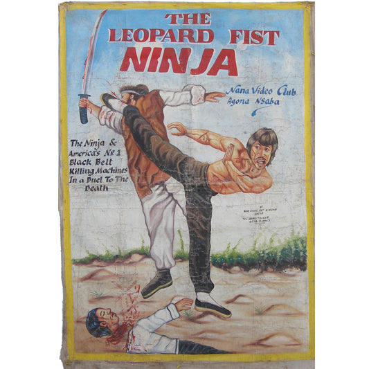 The Leopard Fist Ninja" Ghanaian Hand-Painted Movie Poster 62"X41.5
