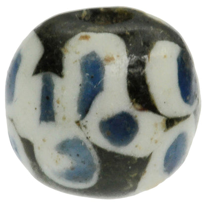 Rare Black, White & Blue Islamic Eye Bead From Fustat, 1200 Ad