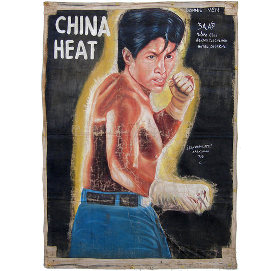 China Heat Movie Poster - Authentic Hand-Painted Ghanaian Art