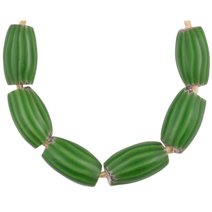 Large Green 4 Layer Chevron Beads | Antique Venetian Trade Set