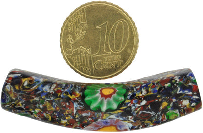Rare Large Antique Millefiori Venetian Mosaic Glass Trade Bead, 49Mm, African Trade - zoomed-in detail