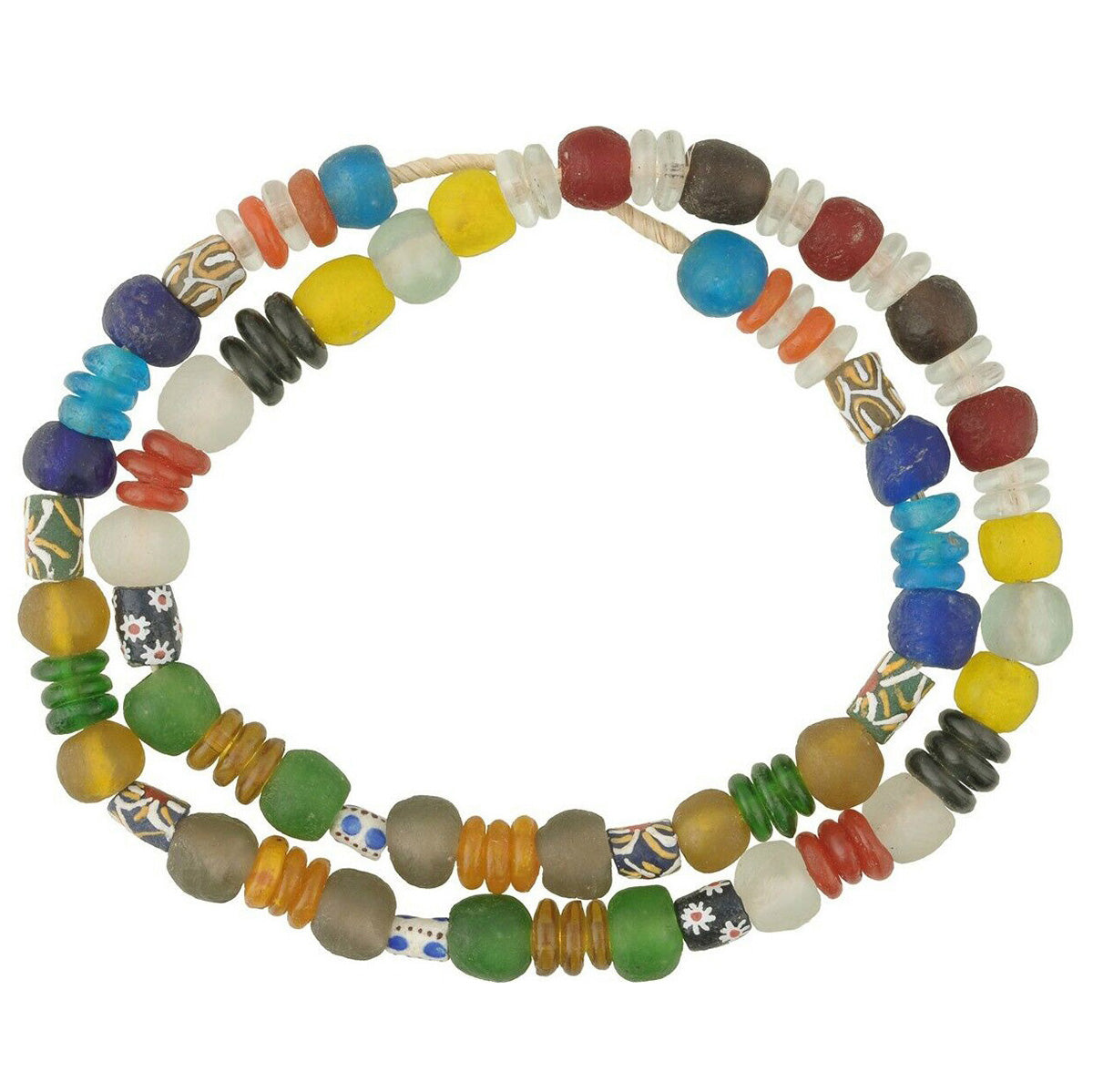 Authentic Krobo Glass Beads - African Trade Beads From Ghana