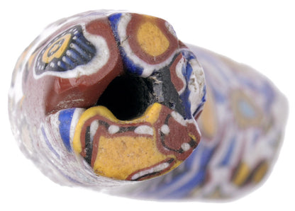 Rare Antique Elbow Multimurrine Millefiori Venetian Mosaic African Trade Bead - alternate view