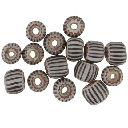 Rare Black Striped Chevron Beads | 4 Layer Venetian Trade Set