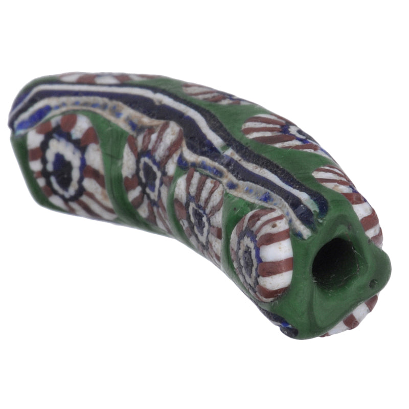 Very Rare Antique Venetian Elbow Millefiori Mosaic Trade Bead, African Trade