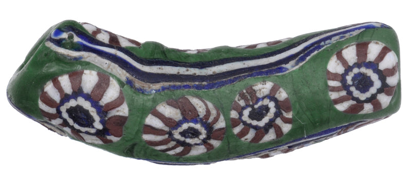 Very Rare Antique Venetian Elbow Millefiori Mosaic Trade Bead, African Trade - alternate view