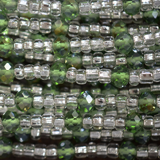Green & Clear African Waist Beads – Handmade Body Jewelry - Close up